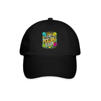 Es ist immer Pickleball-Saison - Baseballkappe - Schwarz/Schwarz - Vorne