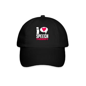 I Love Speech Therapy Speech Therapist - Baseball Cap - black/black - Front