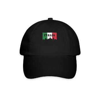 Drapeau italien avec lettrage Italia - Casquette classique - noir/noir - Devant