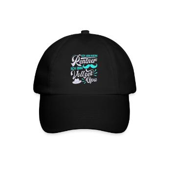Großvater BIN KEIN RENTNER BIN VOLLZEIT OPA Lustig - Baseballkappe - Schwarz/Schwarz - Vorne