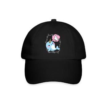 Narwhal Dreaming Of Unicorn - Baseball Cap - black/black - Front