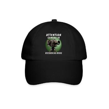 ATTENTION CAMERA IN RECORDING MODE - Baseball Cap - black/black - Front