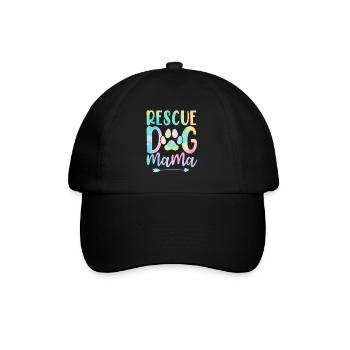 Rettungshund Mama Pflegehund Mama Tie Dye Tier - Baseballkappe - Schwarz/Schwarz - Vorne