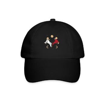 okkult spirituell Mondphase himmlisch satanisch - Baseballkappe - Schwarz/Schwarz - Vorne