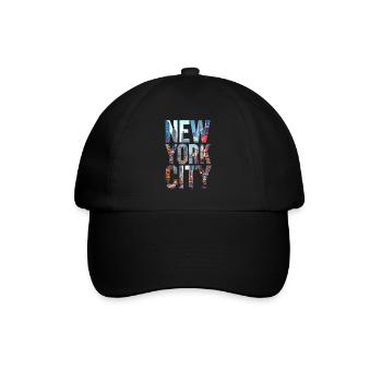 New York City Skyline - Baseballkappe - Schwarz/Schwarz - Vorne