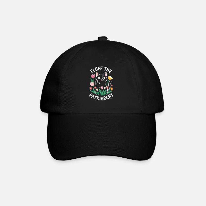 Fluff The Patriarchy Feminist Anti Patriarchy - Baseballkappe - Schwarz/Schwarz