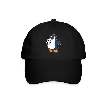 Pinguin Fußballspieler Fußball - Baseballkappe - Schwarz/Schwarz - Vorne
