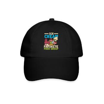 La crème glacée est ma saveur préférée - Casquette classique - noir/noir - Devant
