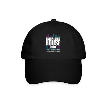 Sunrises House And Techno Lover - Baseballkappe - Schwarz/Schwarz - Vorne