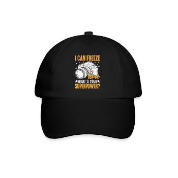 ich bin Fotograf - was sind deine Superkräfte - Baseballkappe - Schwarz/Schwarz - Vorne