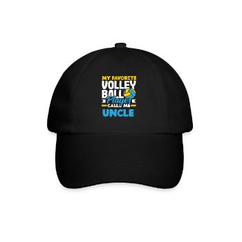Mein Lieblings Volleyballspieler Nenn Mich Onkel - Baseballkappe - Schwarz/Schwarz - Vorne