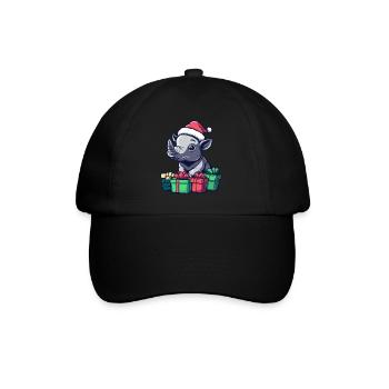 Nashorn Weihnachten Geschenke - Baseballkappe - Schwarz/Schwarz - Vorne