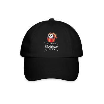 Tout ce que je veux pour Noël, c’est miaou chat mignon - Casquette classique - noir/noir - Devant
