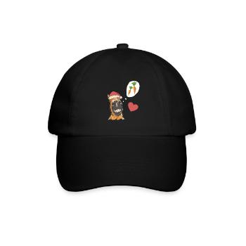 Santa Claus Horse Horses Santa Turnips - Baseball Cap - black/black - Front