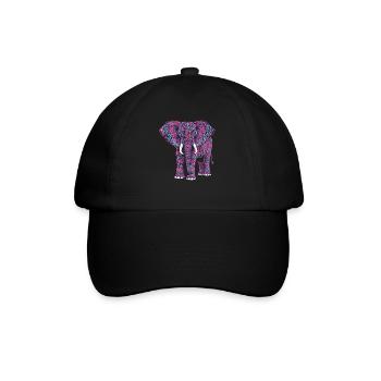 Mandala Elefant Elefanten Spiritueller Mandala - Baseballkappe - Schwarz/Schwarz - Vorne