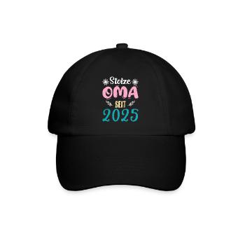 STOLZE OMA SEIT 2025 Großmütter Omi Vollzeit Oma - Baseballkappe - Schwarz/Schwarz - Vorne