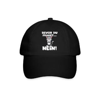 Before you ask: No! -Cat - Baseball Cap - black/black - Front