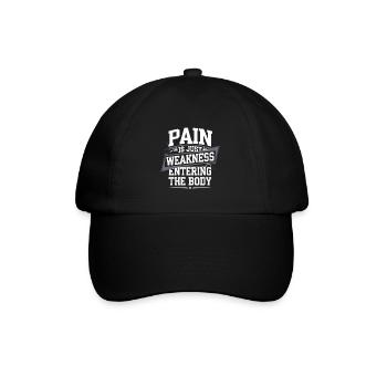 Pain Is Just Pain Entering The Body 4 - Baseballkappe - Schwarz/Schwarz - Vorne