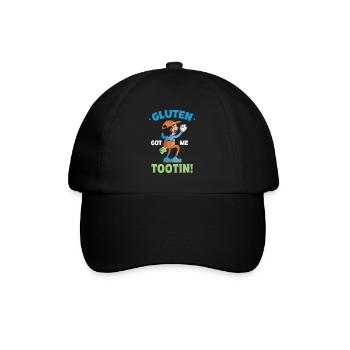 Gluten Got Me Tootin Humorous Saying for - Baseball Cap - black/black - Front