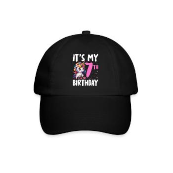 It's My 7th Birthday - Baseball Cap - black/black - Front