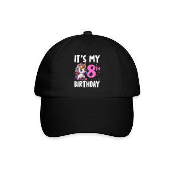It's My 8th Birthday - Baseball Cap - black/black - Front