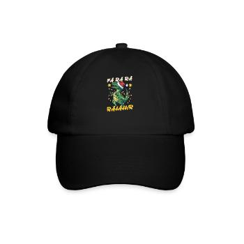 Dinosaur Christmas Fa Ra Ra Raaaawr - Baseball Cap - black/black - Front