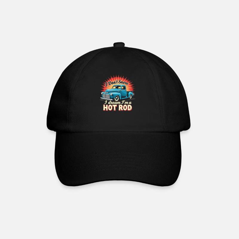 I Dont Snore I Dream Im A Hot Rod Hotrods - Baseballkappe - Schwarz/Schwarz