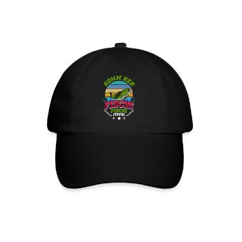 Angler KOMM HER FISCHI FISCHI FISCHI Lustiges - Baseballkappe - Schwarz/Schwarz - Vorne