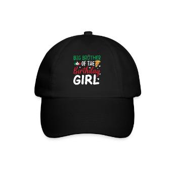Grand frère de la fille d’anniversaire - Casquette classique - noir/noir - Devant