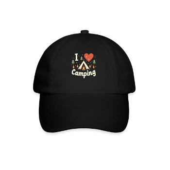 I Love Camping Camping Camper Camping Outdoor - Baseballkappe - Schwarz/Schwarz - Vorne