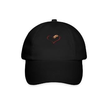 Hot Dog Love Heart Design - Baseball Cap - black/black - Front