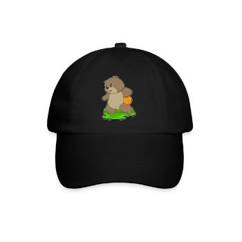 Bear basketball player basketball - Baseball Cap - black/black - Front
