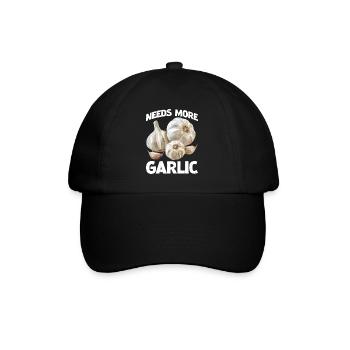 Needs More Garlic 2 - Baseballkappe - Schwarz/Schwarz - Vorne
