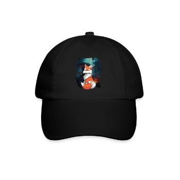 Fox Foxes Forest Fairy Tale Fairy Tale Character Child - Baseball Cap - black/black - Front