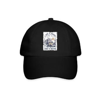 J’ai un cœur comme un camion - Casquette classique - noir/noir - Devant