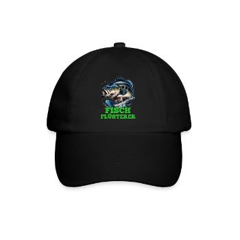 Angler Outfit Angeln Hobby - Baseballkappe - Schwarz/Schwarz - Vorne