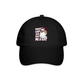 Halloween Cat Forget Candy Give Me A Cat - Baseball Cap - black/black - Front