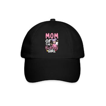 Mom Of The Birthday Girl - Baseballkappe - Schwarz/Schwarz - Vorne