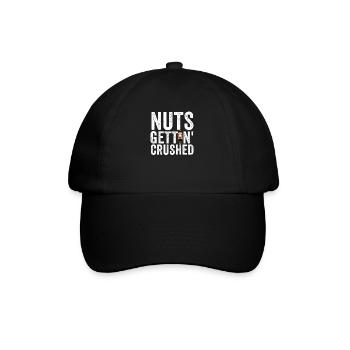 Nüsse werden zerkleinert. Lustiger Weihnachts-Nuss - Baseballkappe - Schwarz/Schwarz - Vorne