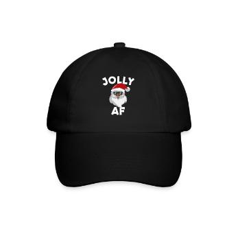 Jolly AF Schwarzer Weihnachtsmann Weihnachten Joll - Baseballkappe - Schwarz/Schwarz - Vorne