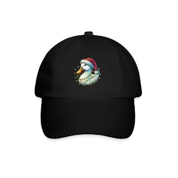 Canard drôle de Noël avec des guirlandes lumineuses - Casquette classique - noir/noir - Devant