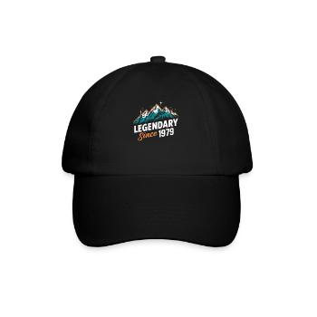Legendär Seit 1979 Wanderer Geburtstag Bergwandern - Baseballkappe - Schwarz/Schwarz - Vorne