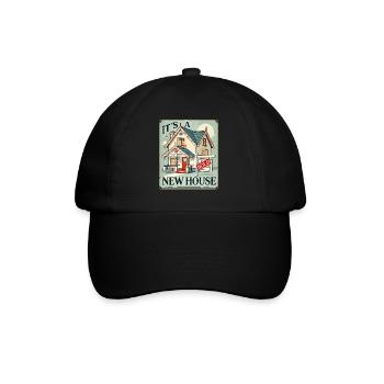 Es ist ein neues Haus - Baseballkappe - Schwarz/Schwarz - Vorne