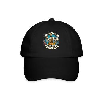 Dieser Typ läuft mit Bier und Beton - Baseballkappe - Schwarz/Schwarz - Vorne