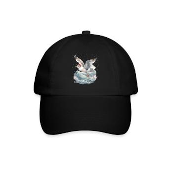 Seagull Winter Christmas Christmas Xmas maritime - Baseball Cap - black/black - Front