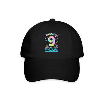 Celebrating 9 Years Of Being Awesome Tie Dye 9th - Baseball Cap - black/black - Front