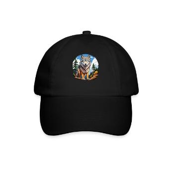 WOLF FOREST - Baseball Cap - black/black - Front