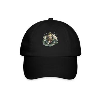 Frosch-Samurai: Krieger der Seerose - Baseballkappe - Schwarz/Schwarz - Vorne