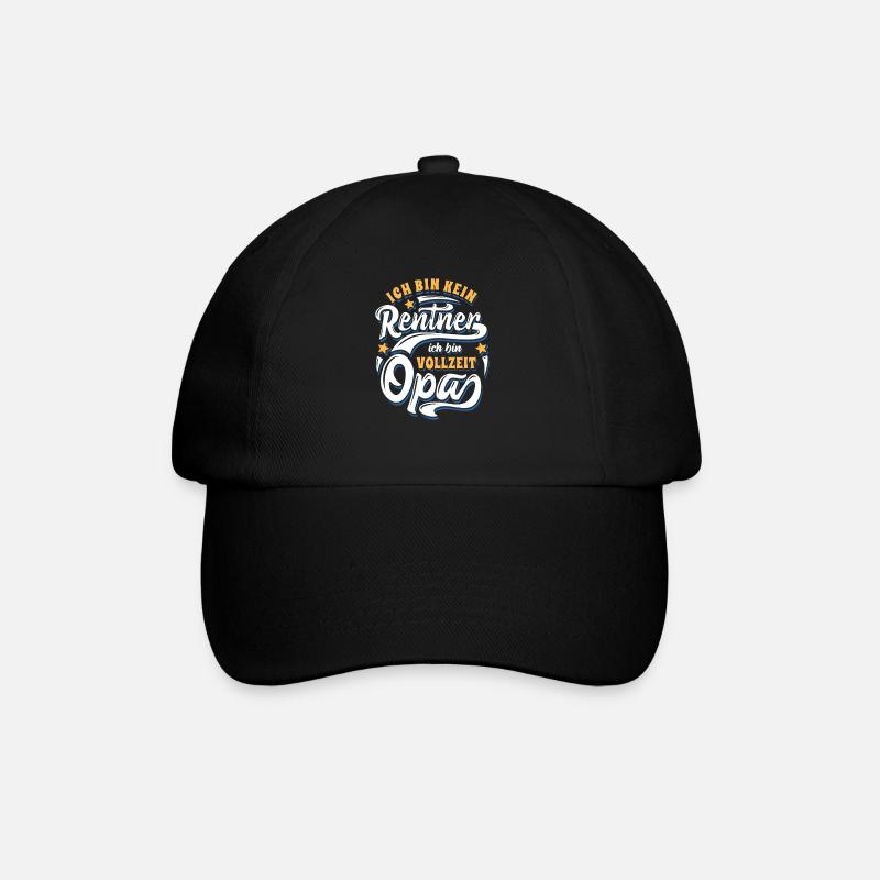 Ich bin kein Rentner ich bin Vollzeit Opa - Rente - Baseballkappe - Schwarz/Schwarz