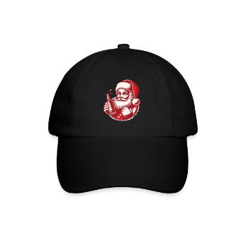 Christmas fun with Santa and drink - Baseball Cap - black/black - Front